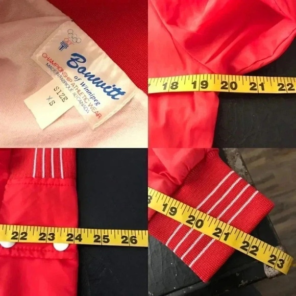 ❤️ VTG 80s Bonwitt Canada Track Jacket Snap - Picture 6 of 6